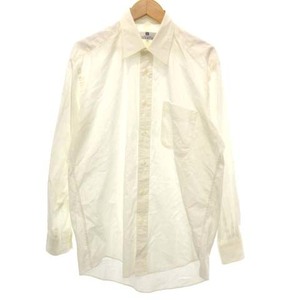ジバンシィ GIVENCHY ワイシャツ レギュラーカラー 長袖 ビジネス スーツ フォーマル コットン 袖ボタン 胸ポケット 48 L 白 国内正規