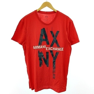 アルマーニエクスチェンジ A/X ARMANI EXCHANGE ロゴプリントTシャツ 半袖 カットソー レッド 赤 XL ECR12 メンズ