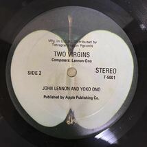 JOHN LENNON LP ●TWO VIRGINS US 希少レーベル (T-5001)_画像6