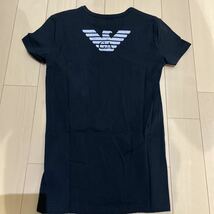 送料無料 未使用 EMPORIO ARMANI UNDERWEAR 半袖VネックTシャツ Sサイズ バックプリント ブラック エンポリオ アルマーニ_画像4