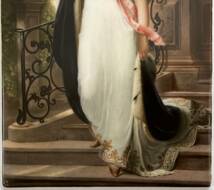 ■大判22cm 19世紀ドイツ手描き陶板画 ルイーズ王妃_画像4