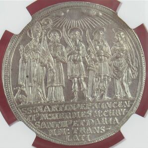【アート】神聖ローマ帝国 1682 ザルツブルク 1/2ターラー銀貨 NGC UNC DETAILS オーストリア フリーメーソン