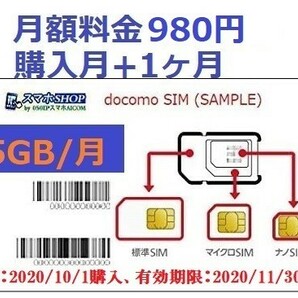 5GB/月★購入月無料+1ヶ月★プリペイドdocomoデータ通信SIM