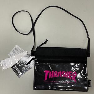 Thrasher スラッシャー　サコッシュ　ポーチ　ショルダー　バッグ　バック　BAG 未使用 黒 ブラック 鞄 ピンク