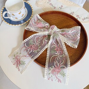 リボン レース生地 花 刺繍 ハンドメイド 5