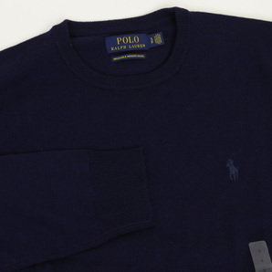 新品 アウトレット A369 Mサイズ ウォッシャブル メリノウール クルーネック セーター 紺 polo ralph lauren ポロ ラルフ ローレン の画像2