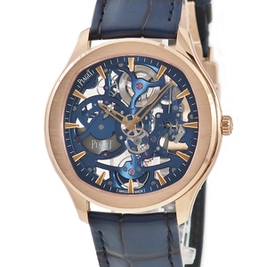 【3年保証】 ピアジェ POLO ポロ スケルトン G0A46009 K18PG無垢 青 薄型 自動巻き メンズ 腕時計