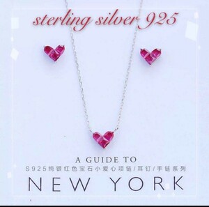 ☆*°再入荷☆*°sterling silver925クリスタル ローズネックレス＆ピアス 