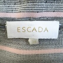 #anc エスカーダ ESCADA アンサンブル 34 グレー系 ニット ボーダー ラメ ドイツ製 レディース [650192]_画像6