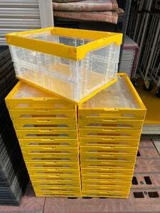  Saitama city departure receipt welcome 24 piece set folding container . navy blue yellow color x transparent 53x37x height 26cm control : Iwatsuki 
