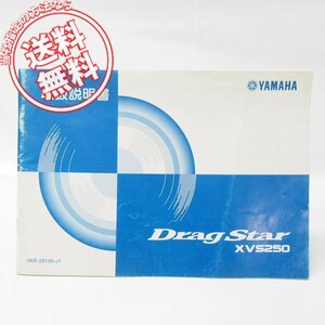 DragStarドラッグスターXVS250取扱説明書2001年/ネコポス発送5KR/VG02J