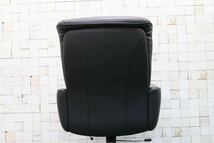 GMFK12F○karimoku / カリモク 書斎椅子 黒 本革 デスクチェア 椅子 定価約22万 最上級シリーズ_画像6