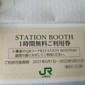 送料63円 JR東日本 株主サービス券 STATION BOOTH ステーションブース 1時間無料利用券2022年5月31日迄有効