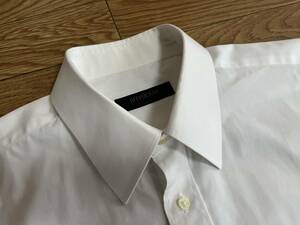 DEEPOCEAN 長袖ワイシャツ サイズS 白無地 形態安定 コットン ポリエステル ビジネス 白 Yシャツ ドレス ホワイト 綿