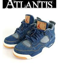 銀座店 SALE AIR JORDAN 4 RETRO LEVIS NRG DENIM/DENIM-SAIL GAME RED 靴 スニーカー size28cm_画像1