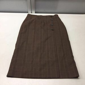 送料無料★美品★UNIQLO ユニクロ★ロングスカート チェックスカート★ブラウン★レディースLサイズ#40423sj156