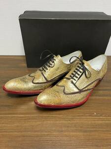 [HIROMU TAKAHARA] regular price 61,950 Gold metallic heel boots shoes 41.5 made in Japan hiro Muta ka is la