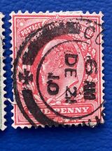 イギリス切手★ジョージ国王　2種 1907年、1910年満月消印_画像3
