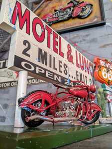 Old アメリカン Style/HOLLYWOOD SIGN デコ クロック/（MOTEL & LUNCH）#置き時計#ルート66 #ROUTE66#カリフォルニアスタイル#ガレージ