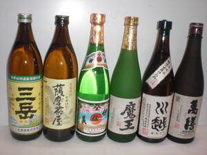 魔王、伊佐美、萬膳、川越、薩摩茶屋、三岳、６銘柄セツト価格芋焼酎