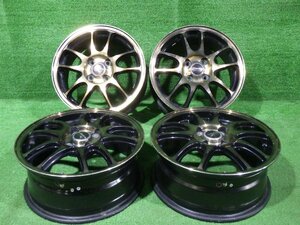 中古 15インチ 15×6J 4穴 Abachro マナレイ 社外 アルミホイール 4本セット ゴールドアルマイト フィット フリードなど