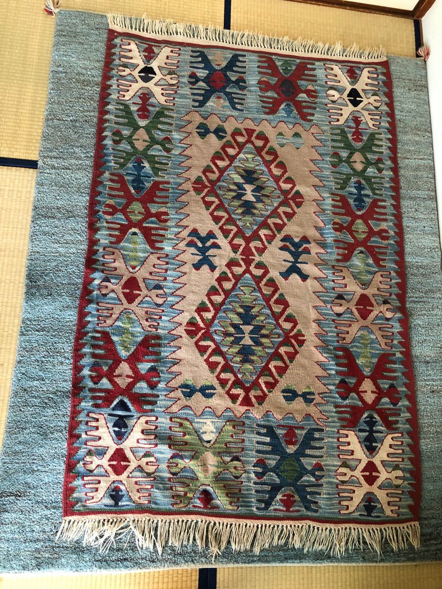 インドキリム ウール 手織り ①162×93 5cm（¥21,000） - bvepl.com
