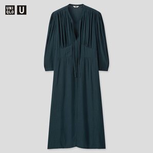 【ブラック・M・新品】ユニクロ×ルメール■Uniqlo U ユニクロユー ビスコースボウタイワンピース（7分袖）レーヨン リボン 黒の画像10