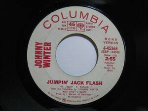 【7”】 JOHNNY WINTER / ●白プロモ MONO/STEREO● JUMPIN' JACK FLASH US盤 ジョニー・ウィンター ジャンピン・ジャック・フラッシュ