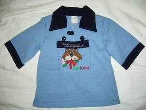  non-standard-sized mail possible, Showa Retro man tops short sleeves shirt 2 -years old blue group? child clothes Kids made in Japan 