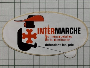 フランス　古いステッカー： INTER MARCHE デザイン 広告 ビンテージ +Ke