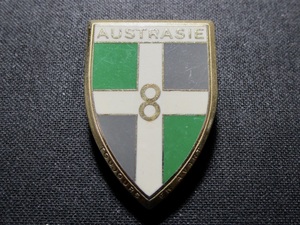 【ミリタリー 】バッジ：AUSTRASIE 8e ビンテージ ヨーロッパ 軍 紋章 ブローチ ピンズ B-1