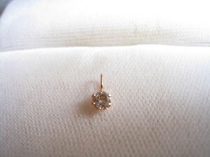 [SAMU] wonderful!! natural light brown diamond 0.15ct k18 pink gold pendant * new goods . bargain!