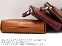 CALF カーフ 本革 レザーポーチ 【Sサイズ ブラウン brown】 日本製 カード入れ 皮革 小物入れ 皮革 Leather こげ茶_画像3