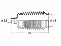 アルト HA25S HA25V HA35S ステアリングラックブーツ 1個 左 大野ゴム 国産 ステアリングブーツ ラックブーツ OHNO_画像2