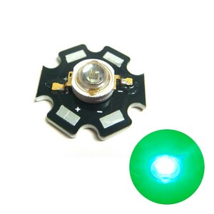 Edison POWER LED 1W 緑色 EDET-1LA2 星型ヒートシンク付き 10個