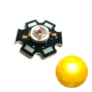 Edison POWER LED 1W 黄色 EDEA-1LA3 星型ヒートシンク付き 1個