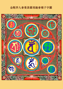 チベット仏教 曼荼羅 A3サイズ: 297×420mm 金剛界九会曼荼羅, 美術品, 絵画, その他