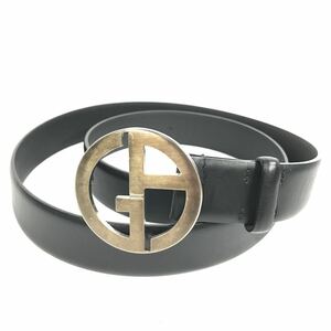 [joru geo Armani ] genuine article GIORGIO ARMANI belt GA Logo buckle total length 125cm width 3.5cm original leather for man men's Italy made postage 520 jpy 