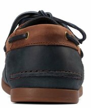 送料無料 Clarks 26.5cm ボート マリン ネイビー ブルー ブラウン レザー デッキ スニーカー ビジネス スリッポン スーツ サンダル JJJ102_画像8