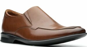 送料無料 Clarks 25cm カジュアル ローファービジネス ゴア ダークタン ブラウン ベネチアン ゴア スーツ レザー 革靴 スニーカー JJJ111