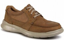 送料無料 Clarks 30cm スニーカー タン ブラウン レザー Uチップ デッキ カジュアル ビジネス シューズ ローファー サンダル JJJ107_画像1