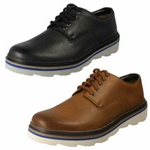 送料無料 Clarks 29cm カジュアル レースアップ スニーカー ブラウン レザー スリッポン ビジネス ローファー サンダル JJJ105_画像5