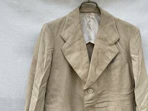  Taisho period Showa era the first period wide laperu tailored . button no- vent flax jacket JAPAN VINTAGE Japan Vintage 20s30s