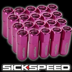 SICKSPEED ピンク P1.5 60mm 20本 ロングナット 貫通 JDM USDM シックスピード スタンス ロックナット レクサス トヨタ ホンダ