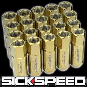SICKSPEED スチールナット ゴールドクローム P1.5 60mm 20本 USDM JDM 金 シックスピード ホイールナット ラグナット スタンス ドリフト
