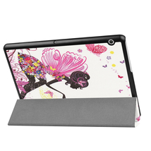 Huawei MediaPad T3 10 専用マグネット開閉式 スタンド機能付き専用三つ折ケース 薄型 軽量型 高品質PUレザーケース 蝶の少女_画像5