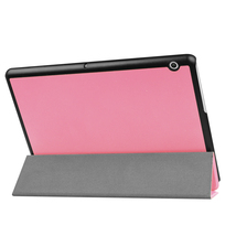 Huawei MediaPad T3 10 専用マグネット開閉式 スタンド機能付き専用三つ折ケース 薄型 軽量型 高品質PUレザーケース ピンク_画像5