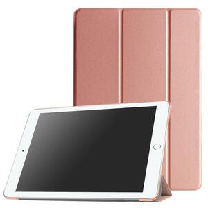 iPad9.7第5/6世代/air/air2用 PUレザーケース 三つ折スマートカバー 軽量型 高品質PUレザーケース ローズゴールド