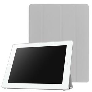 iPad 2/3/4 用 PUレザーケース スマートカバー 超薄 軽量型 スタンド機能 高品質PUレザーケース グレー