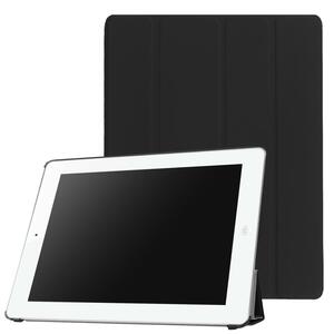 iPad 2/3/4 用 PUレザーケース スマートカバー 超薄 軽量型 スタンド機能 高品質PUレザーケース ブラック
